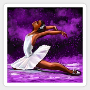 Ballet  African American black ballerina 2022 - white tutu. The best Gifts for black women 2022 Sticker